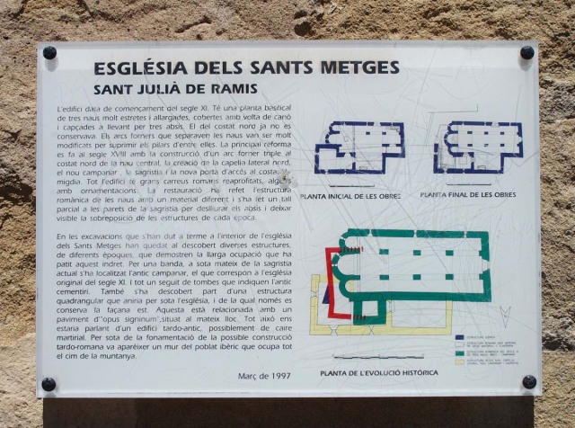 Església dels Sants Metges – Sant Julià de Ramis - Plafó informatiu situat al davant de l'església