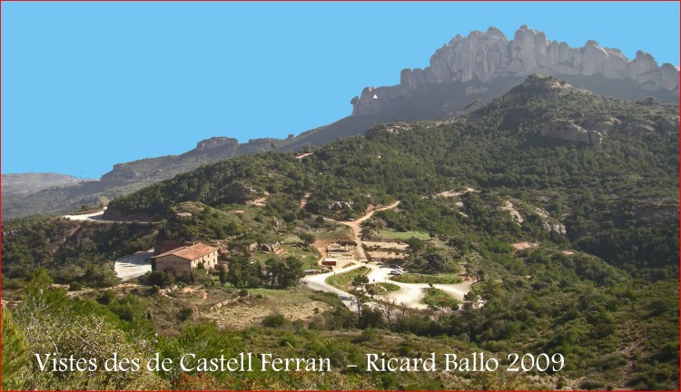 Castell Ferran-Anoia - En primer lloc Can Massana. Al fons, la serralada de Montserrat.