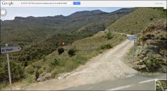 Castell d'Arbul - Inici pista de muntanya. Captura de pantalla de Google Maps.