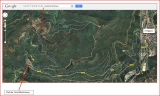 Castell de Montmany - Detall itinerari - Captura de pantalla de Google Maps, complementada amb anotacions manuals.