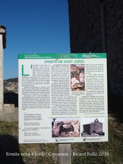 Ermita NOVA de Sant Jordi - Camarasa - Plafó informatiu situat al davant de l'ermita