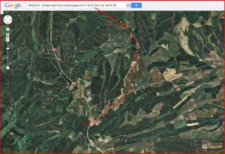 Ermita de Sant Pere Sestronques – Anglès - Itinerari - Captura de pantalla de Google Maps, complementada ambo anotacions manuals.