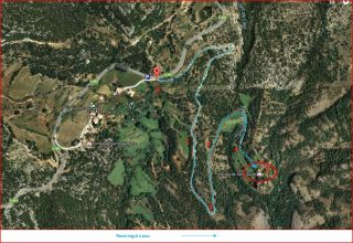Camí a l'ermita de Sant Quintí - Itinerari - Captura de pantalla de Google Maps, complementada amb anotacions manuals