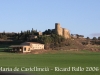 Vistes del castell de Castellmeià. A l\'esquerra, mig amagada, l\'església de Santa Maria de Castellmeià.