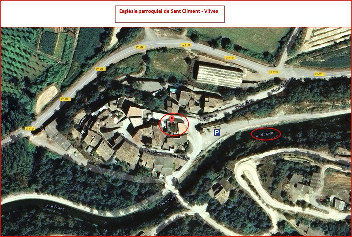 Església parroquial de Sant Climent de Vilves – Artesa de Segre - Captura de pantalla de Google Maps