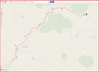 La Torre – Biosca - Itinerari - Captura de pantalla de Google Maps, complementada amb anotacions manuals.