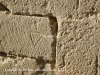 Castillo de Tiebas / NAVARRA - La señal en la piedra permitia identificar el trabajo de cada maestro cantero.