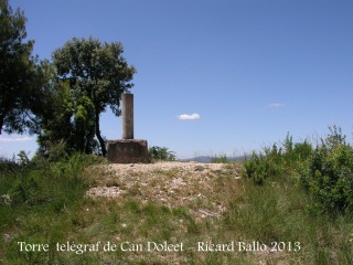 Itinerari per anar a la Torre del telègraf de Can Dolcet - Vèrtex geodèsic.