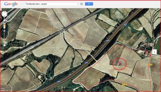 Torrota del moro - Lavern / Itinerari - Captura de pantalla de Google Maps, complementada amb anotacions manuals.