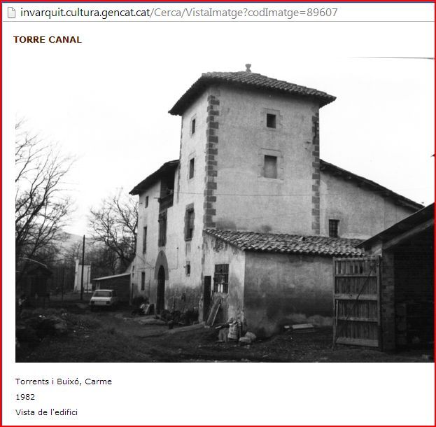 Torre Canal – Gurb - Captura de pantalla d'una pàgina web de Patrimoni.Gencat
