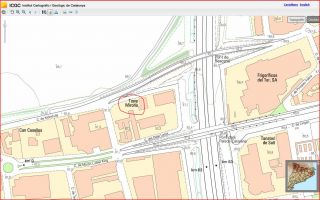 Torre Mirona – Salt - Captura de pantalla d\'un mapa del ICGC