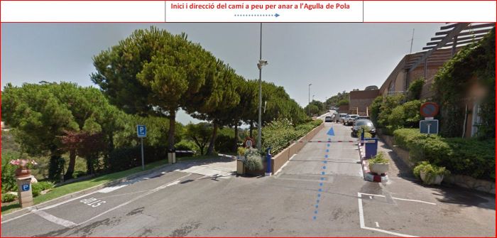 Agulla de Pola – Tossa de Mar - Itinerari - Captura de pantalla de Google Maps, complementada amb anotacions manuals