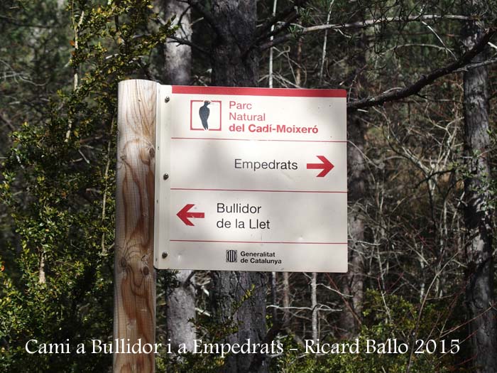 Trencall del camí als Empedrats i al Bullidor