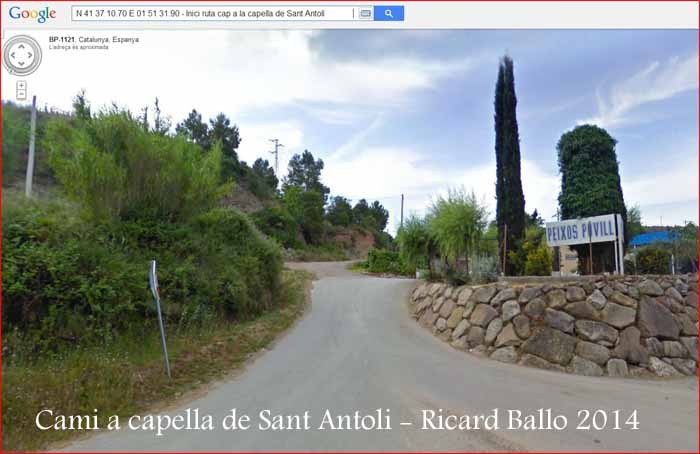 Capella de Sant Antolí – Monistrol de Montserrat - Part inicial de l'itinerari.