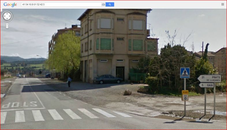 Ruta romànica carretera BV-4401- Inici itinerari - Captura de pantalla de Google Maps.