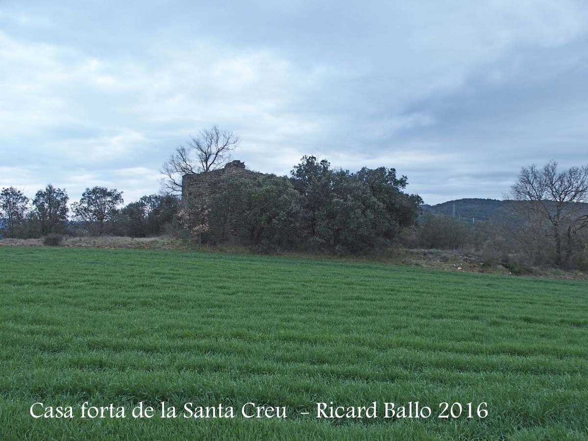 Casa Forta de la Santa Creu – Artesa de Segre - L'edificació està situada dins d'aquesta massa arbrada