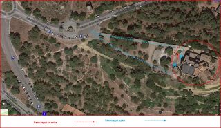 Castell de Castelldefels-Captura de pantalla de Google Maps, complementada amb anotacions manuals