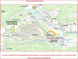 Castell de Castellfollit – Castellfollit de la Roca - Plànol, editat per l'Institut cartogràfic de Catalunya.