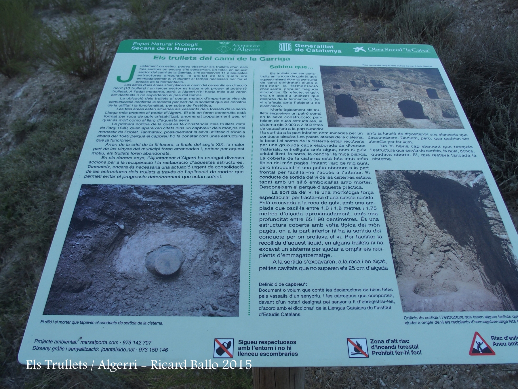 Castell de la Figuera - Trullets - Plafó informatiu