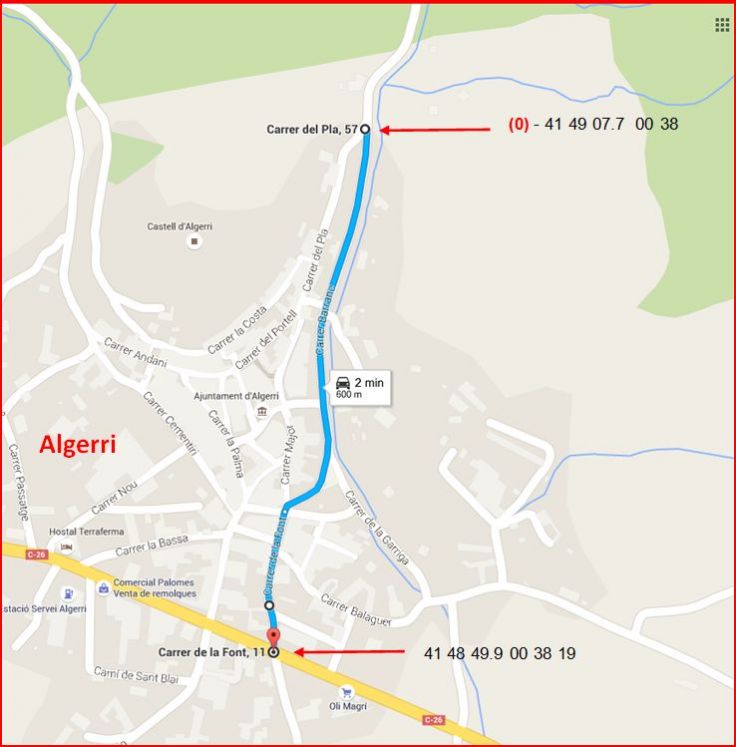 Castell de la Figuera-Google Maps-Itinerari inicial-Captura de pantalla de Google Maps, complementada amb anotacions manuals