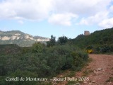 Castell de Montmany - Camí d'accés. L'edificació ja és visible.