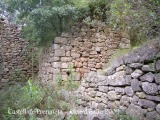Camí al castell de Prenafeta. Restes de l'antic poblat de Prenafeta.