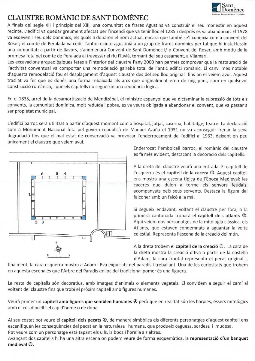 Claustre romànic de Sant Domènec-Peralada-Informació facilitada per l\'Oficina de turisme de Peralada