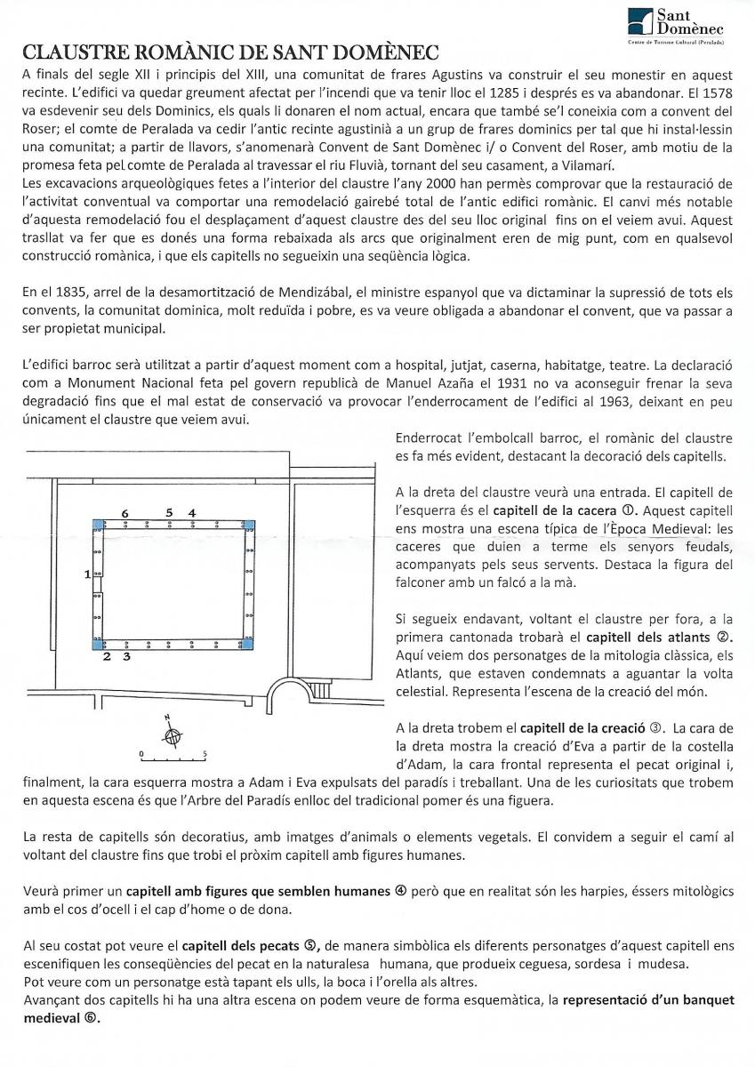 Claustre romànic de Sant Domènec-Peralada-Informació facilitada per l\'Oficina de turisme de Peralada