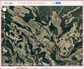 Clot dels nens - Itinerari - captura de pantalla de Google Maps, complementada amb anotacions manuals.