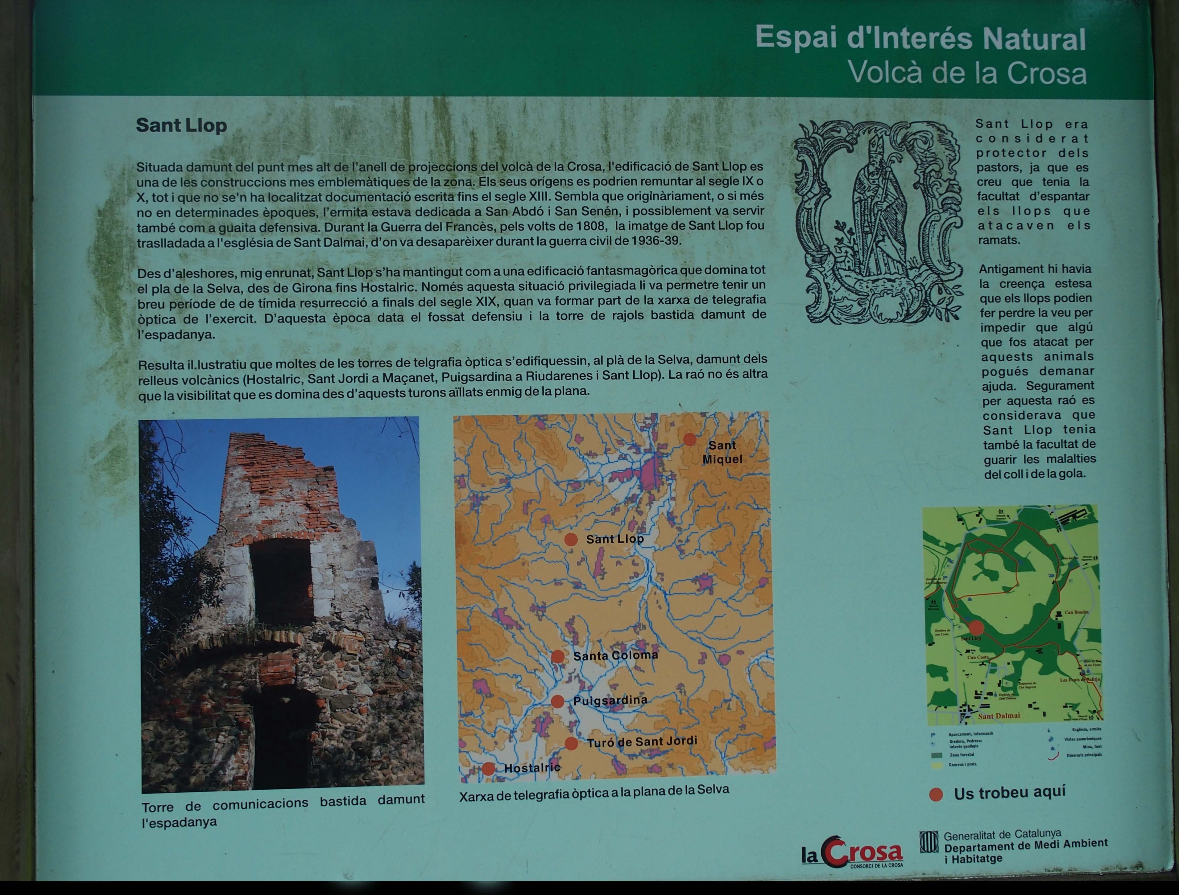 Ermita de Sant Llop – Vilobí d’Onyar - Cartell informatiu situat al davant de l\'edificació