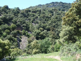 Camí a Sant Quintí. Aquí veiem la tanca de color blanc que comentem