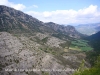 Vistes des de l'Església de la Mare de Déu de la Salut de Montanissell. El tall longitudinal que apareix a mitja muntanya, és la carretera per on hem accedit a aquesta contrada.