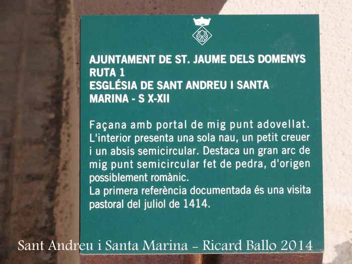 Església de Sant Andreu i Santa Marina – Sant Jaume dels Domenys