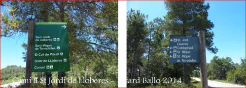 Camí d'accés a l'Església de Sant Jordi de Lloberes - Gaià i a Sant Miquel de Terradelles – Santa Maria de Merlès - Dos plafons informatius situats a banda i banda del camí d'entrada.