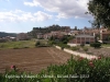 Vistes des de l\'església de Sant Miquel d’Òdena. Al fons, restes del castell d\'Òdena.