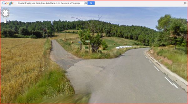 Església de Sant Vicenç de Vilarassau–Santa Maria d'Oló-Itinerari-Desviació a Sant Vicenç de Vilarassau - Captura de pantalla de Google Maps.