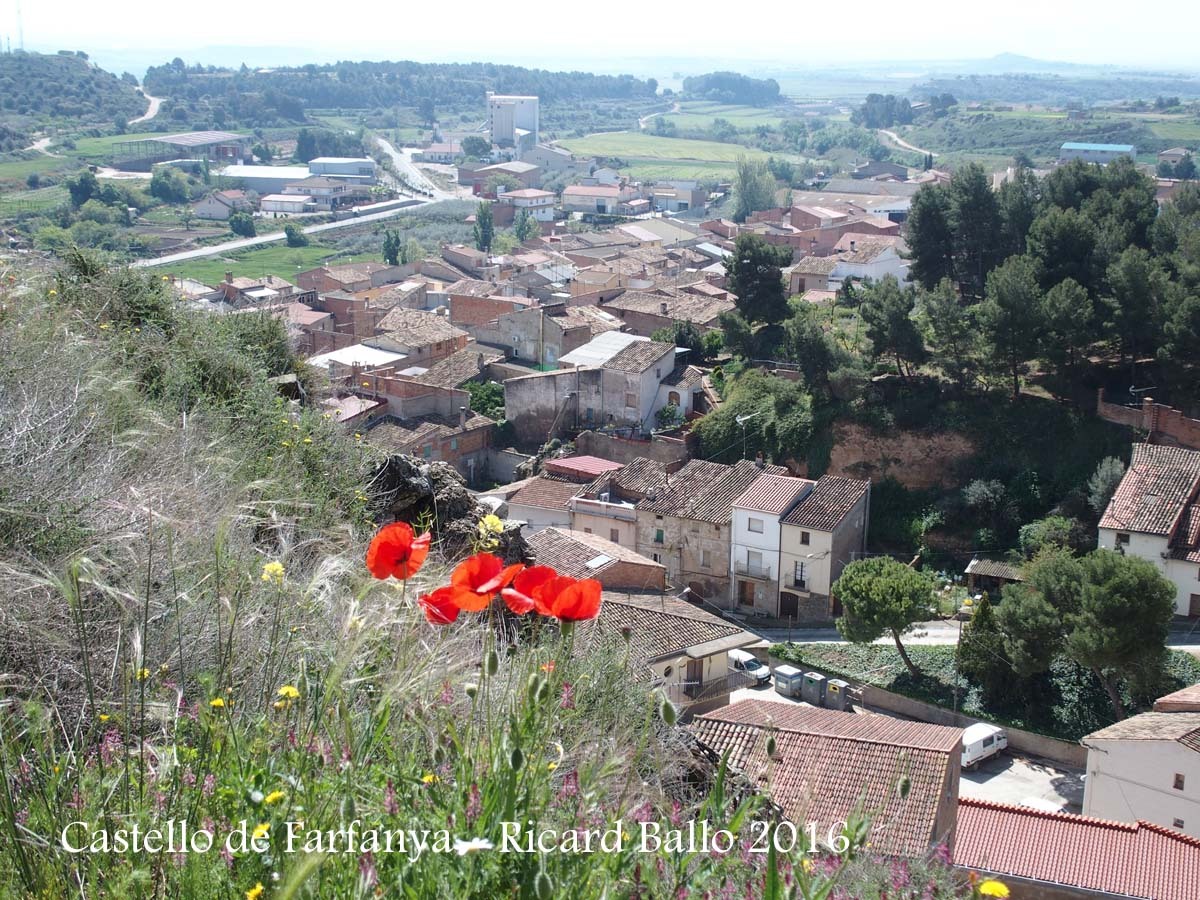 Vistes de Castelló de Farfanya, des del lloc on hi ha les restes del castell