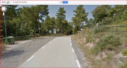 Inici camí a peu al Dolmen de Castelltallat - Captura de pantalla de Google Maps.