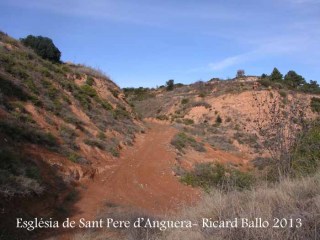 Església parroquial de Sant Pere – Sarral - Itinerari - Inici - Captura de pantalla de Google Maps, Camí a peu, vist ara en sentit de baix, a dalt.