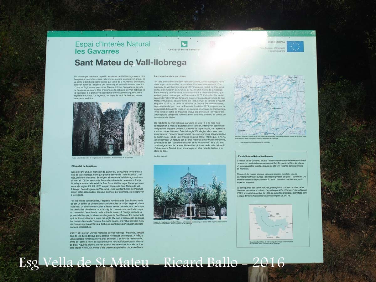 Església VELLA de Sant Mateu – Vall-llobrega - Plafó informatiu