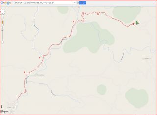 La Torre – Biosca - Itinerari - Captura de pantalla de Google Maps, complementada amb anotacions manuals.