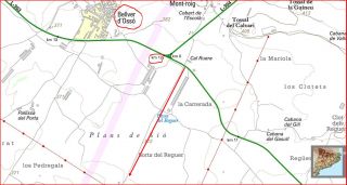 Pletes de Mont-roig - Captura de pantalla de mapa de l'I.C.C complementat amb anotacions manuals.