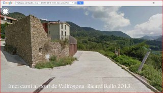 Pont de Vallfogona - Vallfogona de Ripollès - Punt d'inici de l'itinerari - Captura de pantalla de Google Maps.