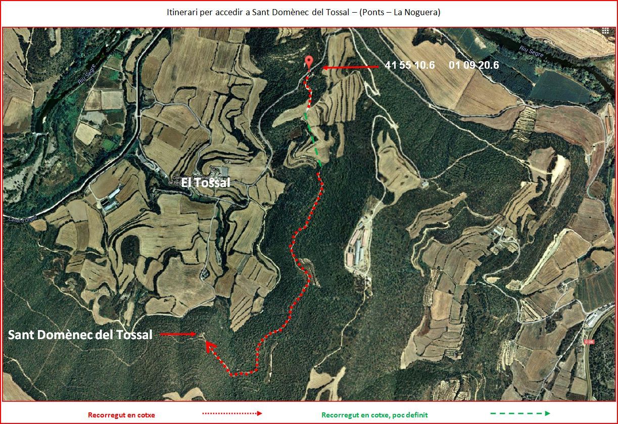 Sant Domènec del Tossal–Ponts - Itinerari Opció 1