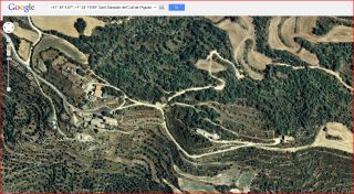 Ermita de Sant Salvador del coll de l'Aguda-Torà / Vista aèria - captura de pantalla de Google Maps.