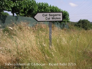 Torre colomer de l’Arboçar – Avinyonet del Penedès - Itinerari - Sortida de la carretera BV-2415