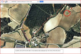 Torre colomer de l’Arboçar – Avinyonet del Penedès - Itinerari - Captura de pantalla de Google Maps, complementada amb anotacions manuals.