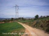 Camí a la Torre d'Ambigats. Aquesta fotografia està feta una vegada JA hem sobrepassat la torre elèctrica.