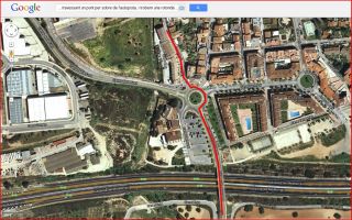 Torre de Cucurull - Itinerari - Captura de pantalla de Google Maps, complementada amb anotacions manuals.