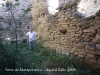 Torre de Mataperunya.Un visitant empetitit per les considerables mides d’aquesta edificació.